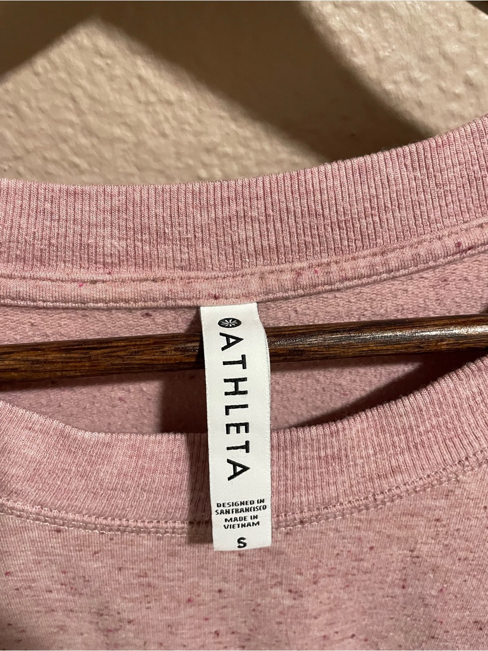 Athleta Heathered Light Pink Crew Sweatshirt - Picture 3 of 4